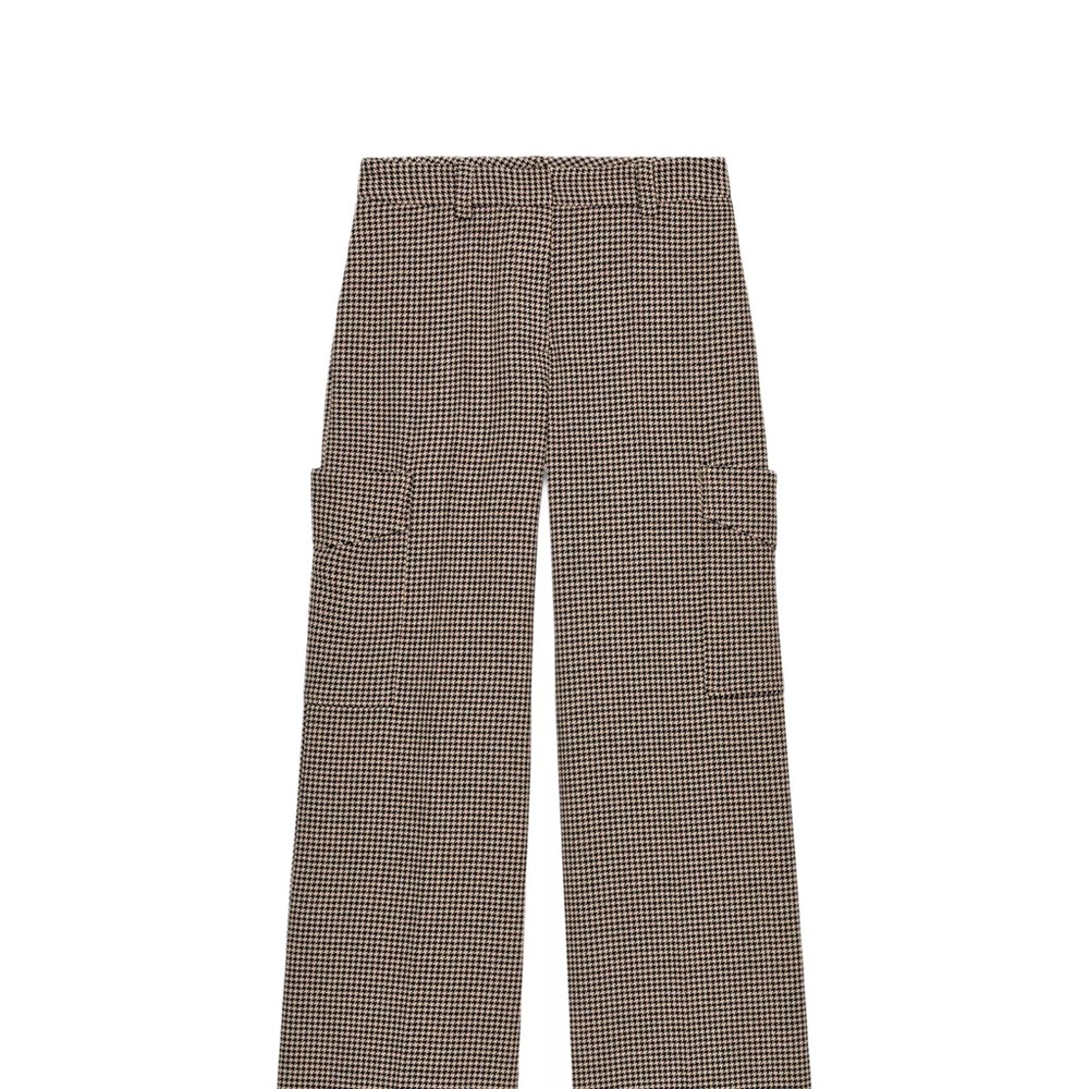 Zara cargo houndstooth Wide-Leg Pants